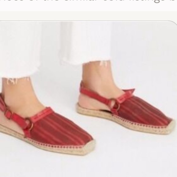 Free People Red Cabo Espadrilles Size 37 - Picture 5 of 5